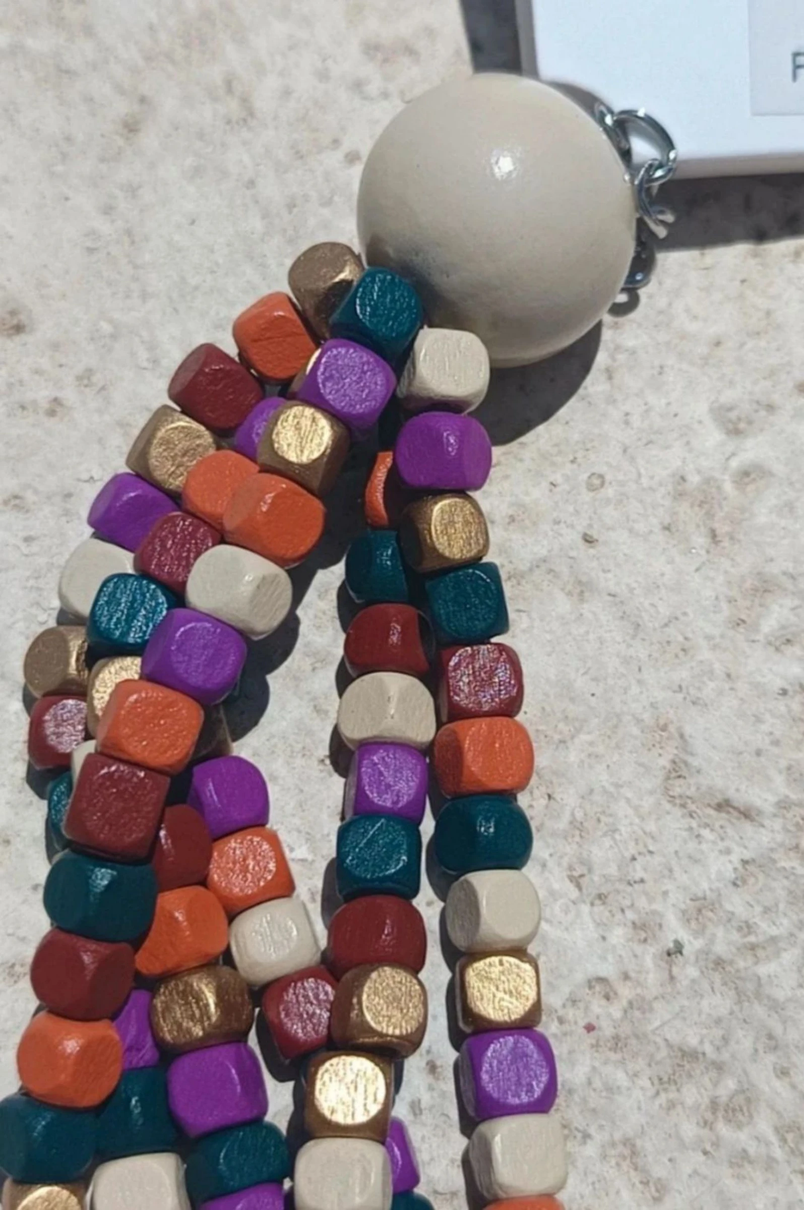 Wooden Necklace. Multiple Wraps. Multicolor – photo 5